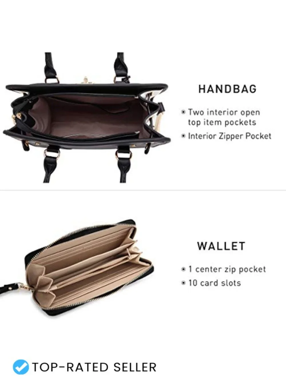Women's Satchel Handbag Purse Shoulder Bag Tote with Matching Wallet